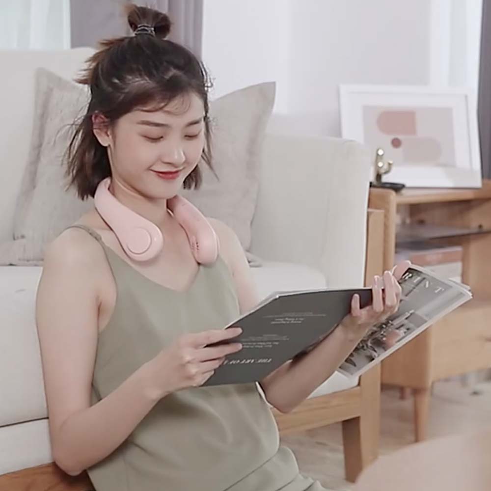 Neck Fan - Wearable - Portable - Hands Free - Jisulife - Personal - Rechargeable - bladeless - Halo - On Sale - Hello - Cool